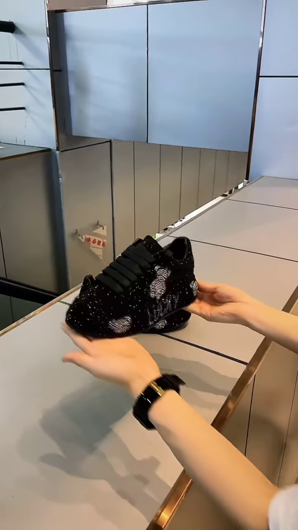 Glamorous Black Rhinestone Sneakers – "Lucky" Sparkle Edition - Image 3