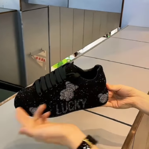 Glamorous Black Rhinestone Sneakers – "Lucky" Sparkle Edition