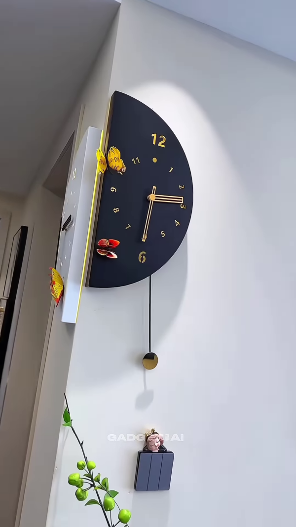 Dual-Sided LED Wall Clock – Elegant Flower Design - Image 2