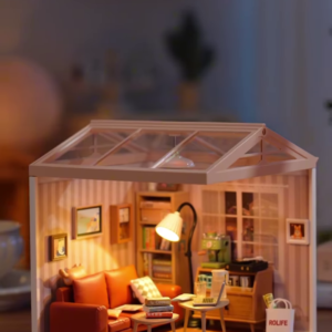 Miniature DIY Living Room Set – Tiny Toy Home Décor with LED Light