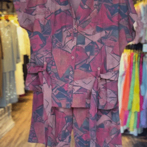 Abstract Print Co-ord Set for Women - Stylish Shirt and Shorts Combo - Casual Chic Outfit