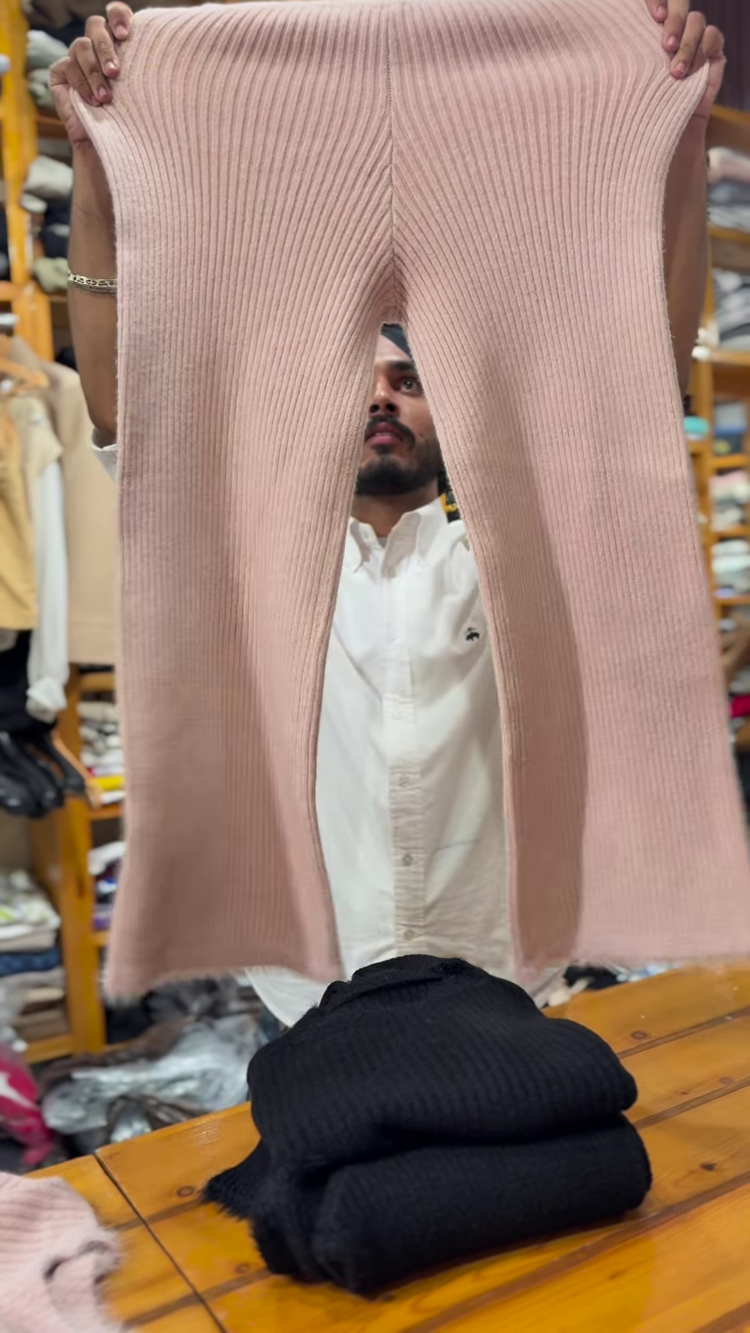 Ribbed Knit Co-ord Sets 🧶🌸 With Sweater & Pants – Pink & Black Variants - Image 3