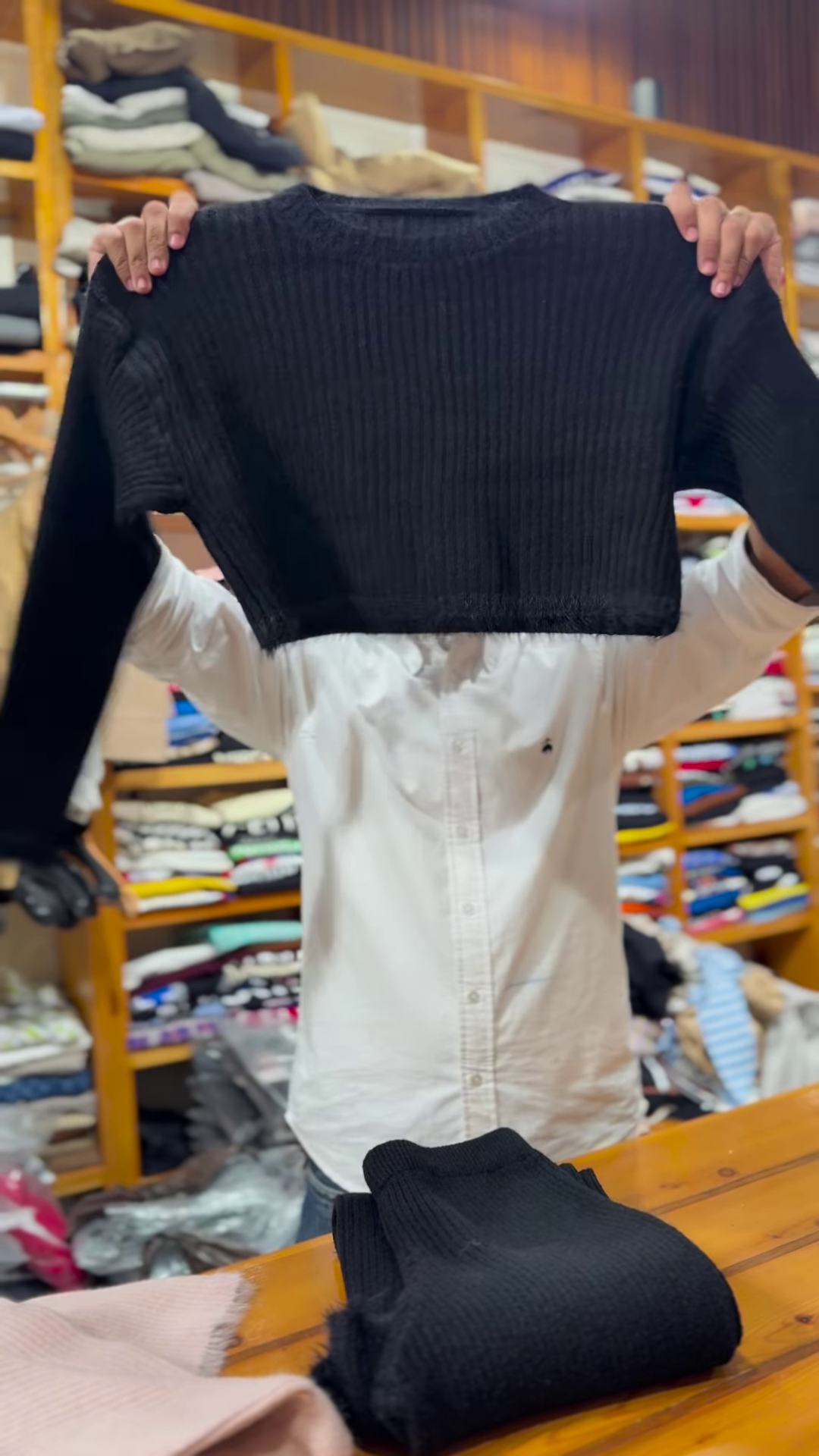 Ribbed Knit Co-ord Sets 🧶🌸 With Sweater & Pants – Pink & Black Variants - Image 4