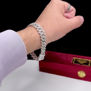 Iced Out Cuban Link Bracelets - Diamond or Cubic Zirconia Pave Set