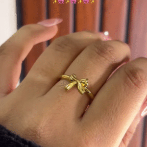 Elegant Gold-Toned Bow Ring - Anti-Tarnish, Long-Lasting, Hypoallergenic