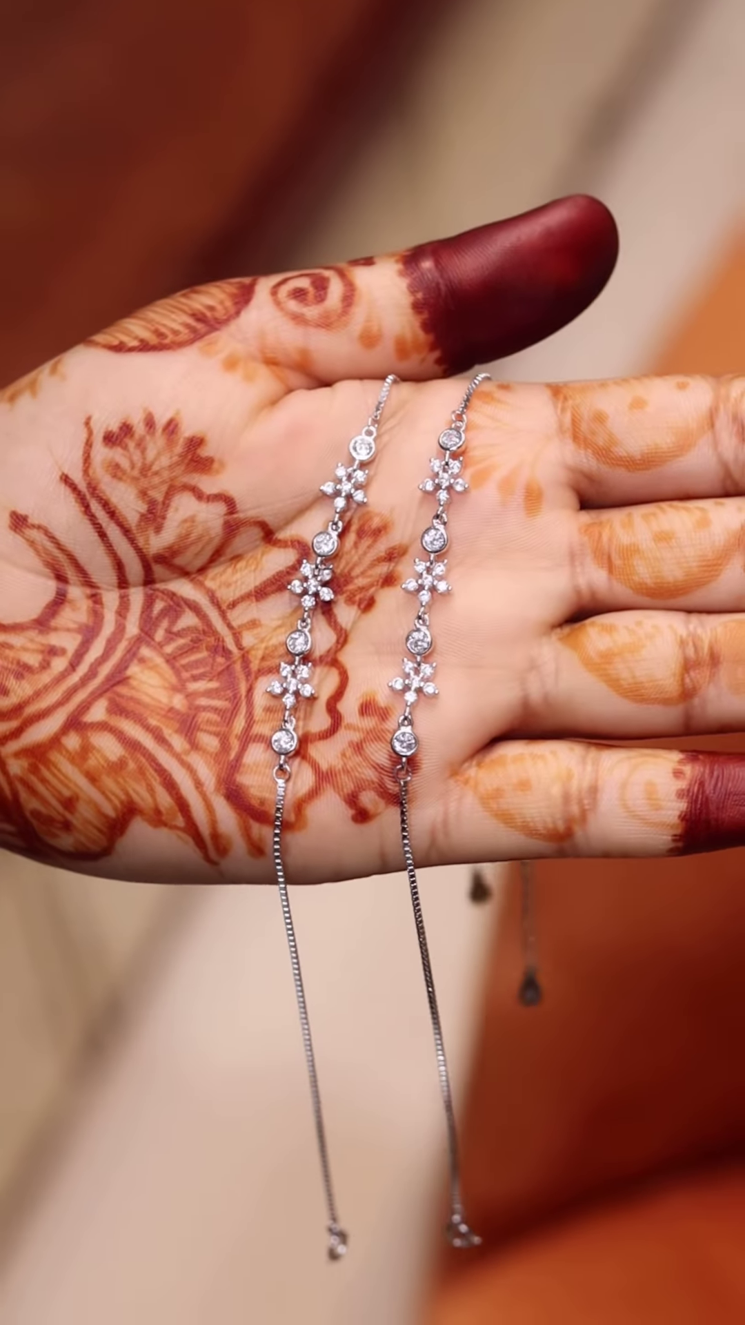 Delicate Sterling Silver Anklet with Sparkling Floral Charms - Elegant Women's Ankle Bracelet - Image 2