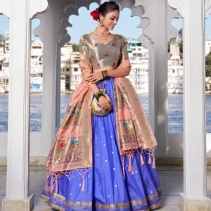 Blue Color Jacquard silk Lehenga Choli