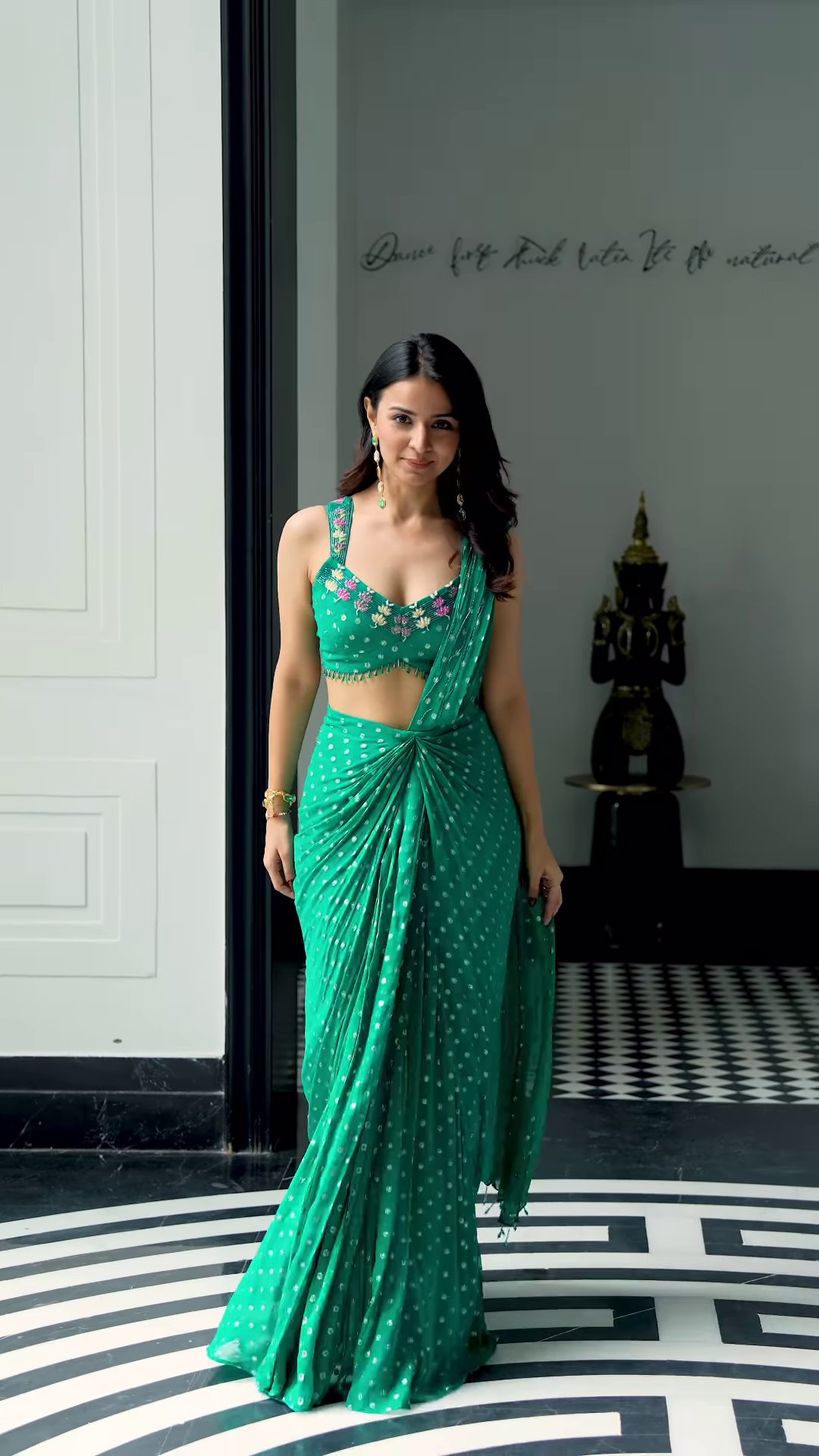 Royal Teal Blue Silk Saree with Intricate Silver Floral Zari and Sequin Embroidery