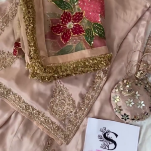 Modern Mauve Pre-Draped Saree Set with Heavily Embroidered Jacket and Coordinating Waist Belt