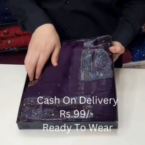 Midnight Noir Shimmer Saree with Iridescent Geometric Artistry